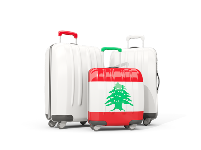 Luggage with flag. Download flag icon of Lebanon at PNG format