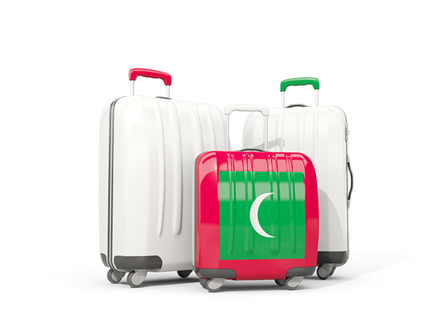 Luggage with flag. Download flag icon of Maldives at PNG format