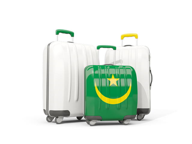 Luggage with flag. Download flag icon of Mauritania at PNG format