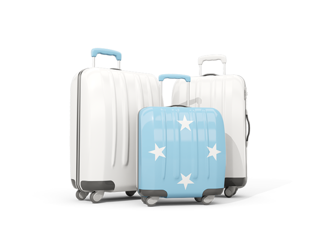 Luggage with flag. Download flag icon of Micronesia at PNG format