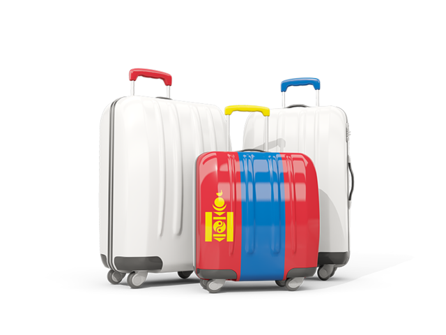 Luggage with flag. Download flag icon of Mongolia at PNG format