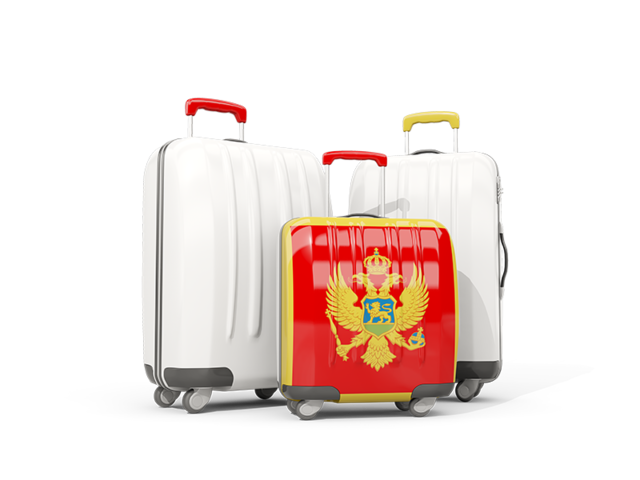 Luggage with flag. Download flag icon of Montenegro at PNG format