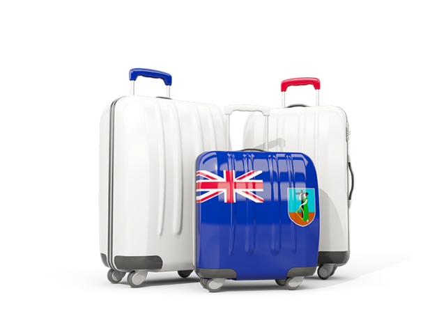 Luggage with flag. Download flag icon of Montserrat at PNG format