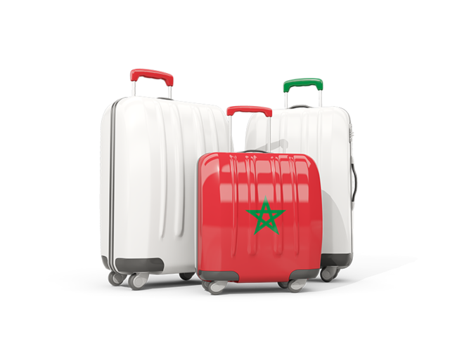 Luggage with flag. Download flag icon of Morocco at PNG format