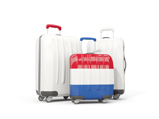 Luggage with flag. Download flag icon of Netherlands at PNG format