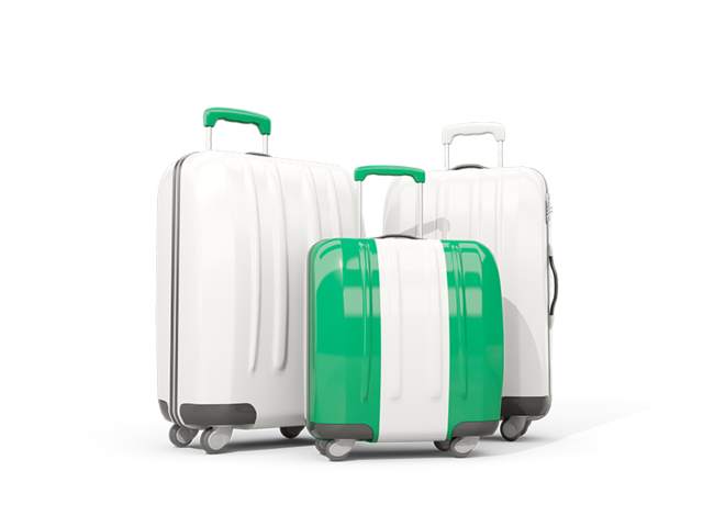 Luggage with flag. Download flag icon of Nigeria at PNG format