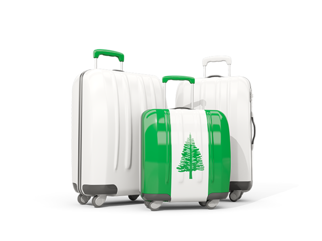 Luggage with flag. Download flag icon of Norfolk Island at PNG format