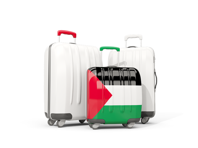 Luggage with flag. Download flag icon of Palestinian territories at PNG format