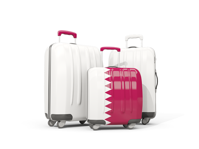 Luggage with flag. Download flag icon of Qatar at PNG format