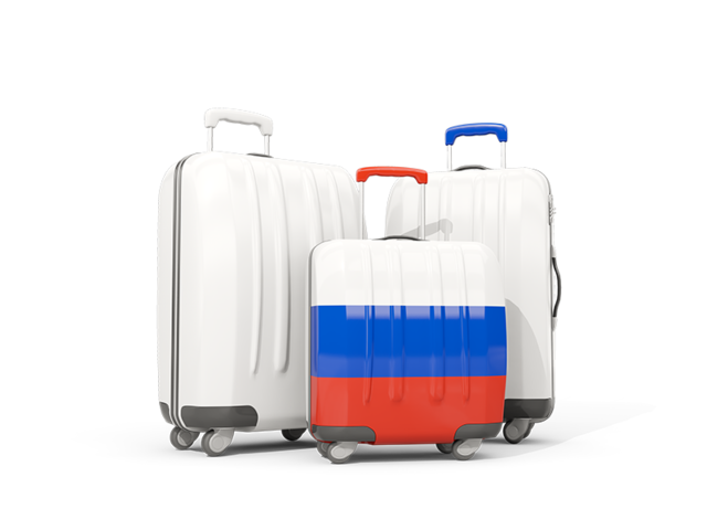 Luggage with flag. Download flag icon of Russia at PNG format