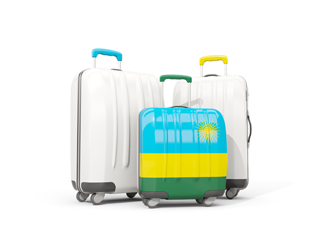 Luggage with flag. Download flag icon of Rwanda at PNG format