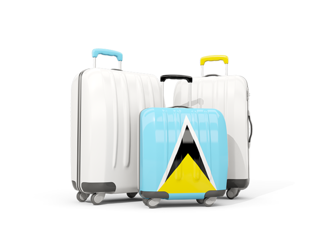 Luggage with flag. Download flag icon of Saint Lucia at PNG format