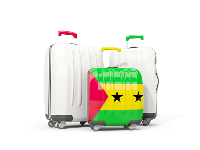 Luggage with flag. Download flag icon of Sao Tome and Principe at PNG format