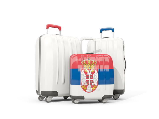 Luggage with flag. Download flag icon of Serbia at PNG format