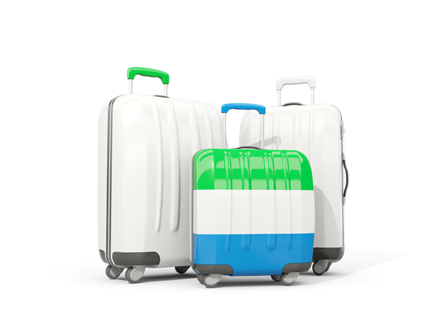 Luggage with flag. Download flag icon of Sierra Leone at PNG format