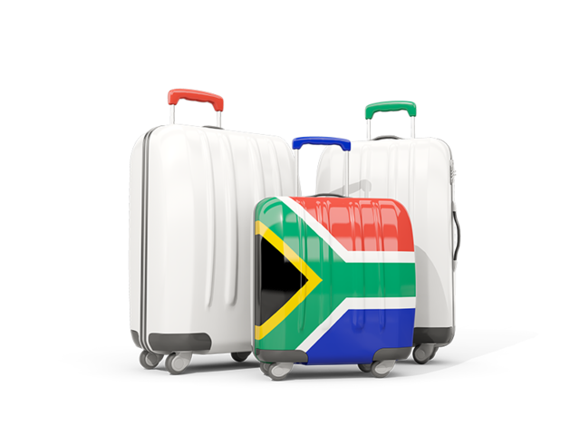 Luggage with flag. Download flag icon of South Africa at PNG format