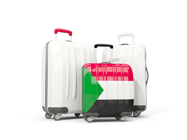 Luggage with flag. Download flag icon of Sudan at PNG format