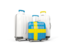 Sweden. Luggage with flag. Download icon.