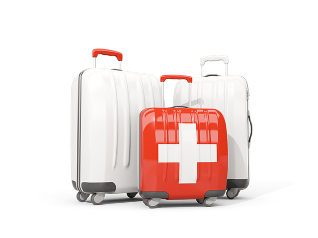 Luggage with flag. Download flag icon of Switzerland at PNG format