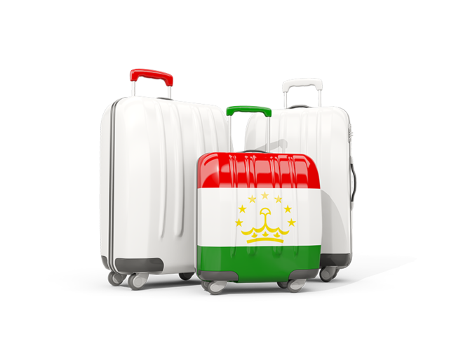 Luggage with flag. Download flag icon of Tajikistan at PNG format