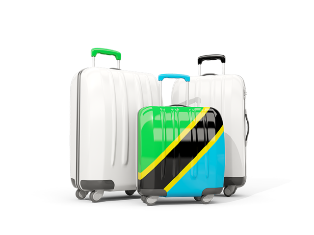 Luggage with flag. Download flag icon of Tanzania at PNG format