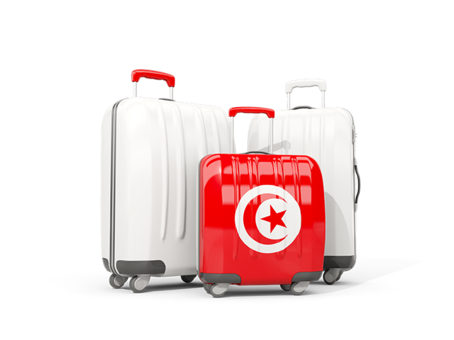 Luggage with flag. Download flag icon of Tunisia at PNG format