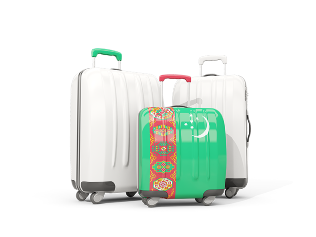 Luggage with flag. Download flag icon of Turkmenistan at PNG format