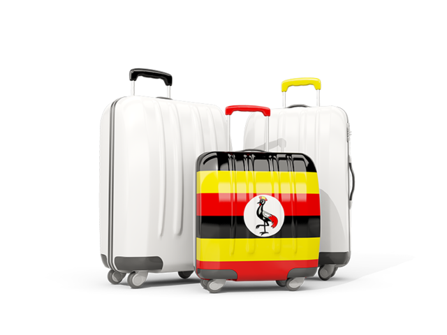 Luggage with flag. Download flag icon of Uganda at PNG format