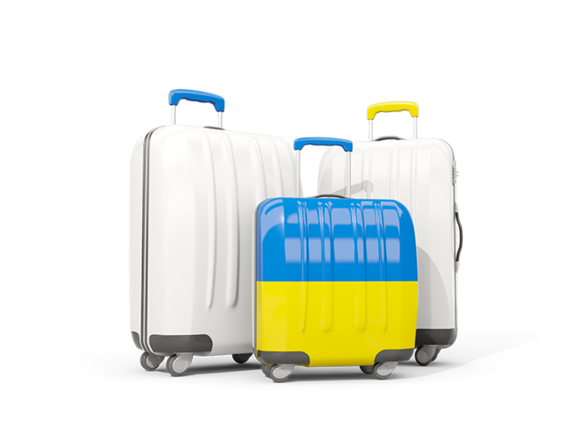 Luggage with flag. Download flag icon of Ukraine at PNG format