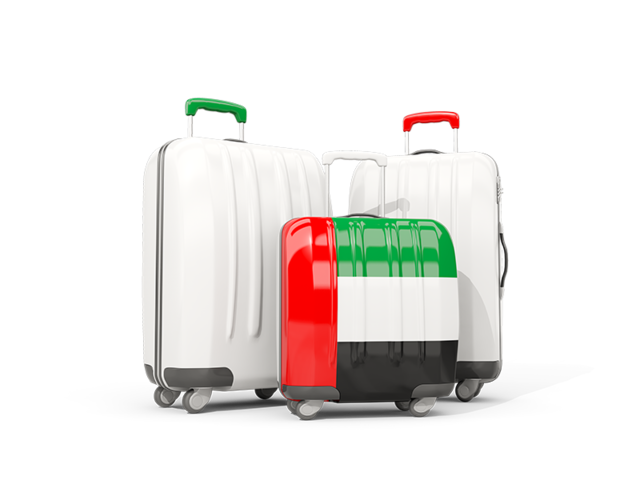 Luggage with flag. Download flag icon of United Arab Emirates at PNG format