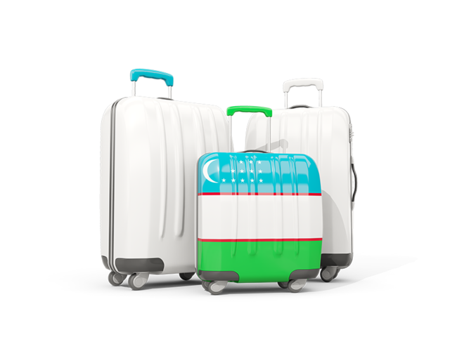 Luggage with flag. Download flag icon of Uzbekistan at PNG format