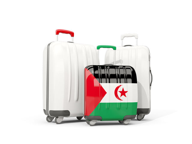 Luggage with flag. Download flag icon of Western Sahara at PNG format
