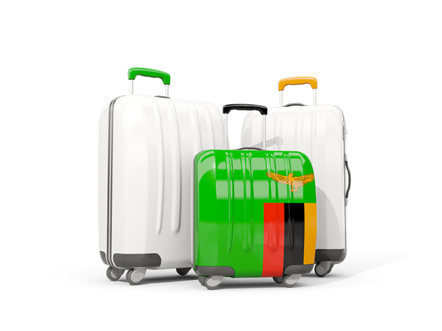 Luggage with flag. Download flag icon of Zambia at PNG format