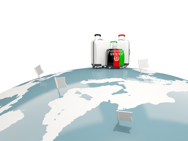 Luggage with globe. Download flag icon of Afghanistan at PNG format