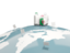 Algeria. Luggage with globe. Download icon.