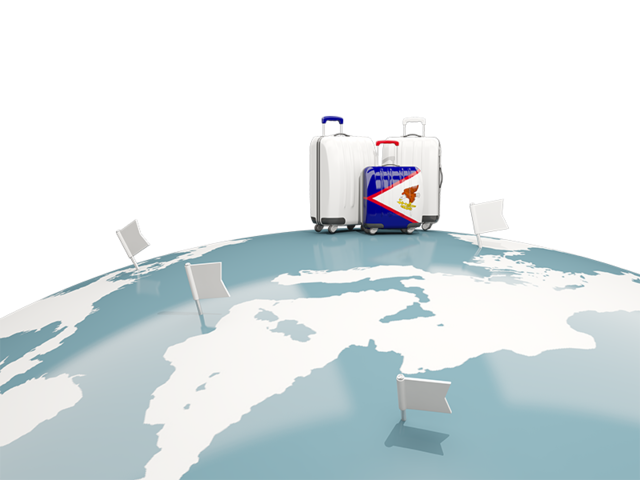 Luggage with globe. Download flag icon of American Samoa at PNG format