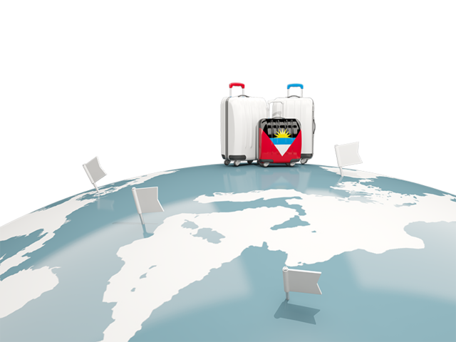 Luggage with globe. Download flag icon of Antigua and Barbuda at PNG format