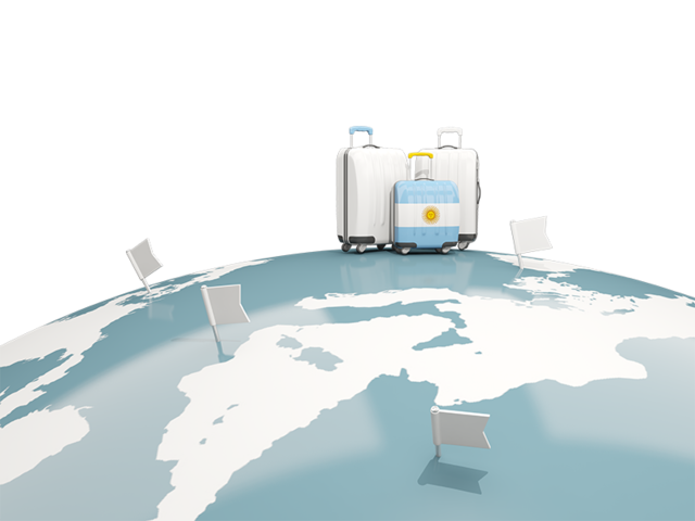 Luggage with globe. Download flag icon of Argentina at PNG format