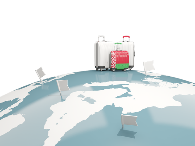Luggage with globe. Download flag icon of Belarus at PNG format