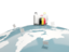 Belgium. Luggage with globe. Download icon.