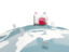 Bermuda. Luggage with globe. Download icon.