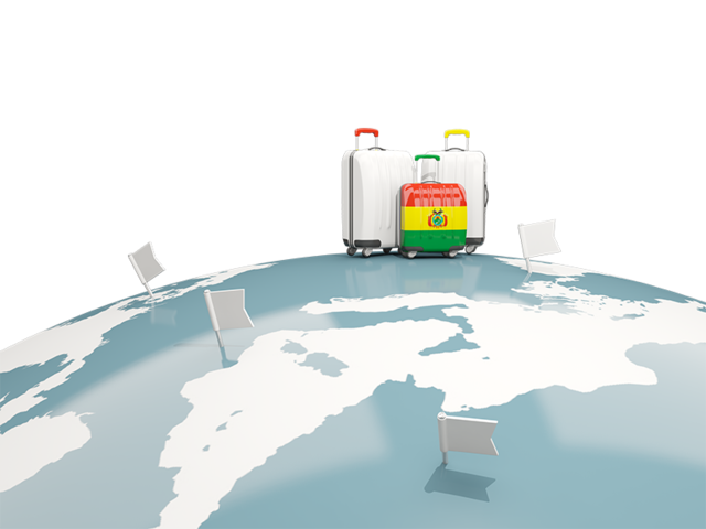 Luggage with globe. Download flag icon of Bolivia at PNG format