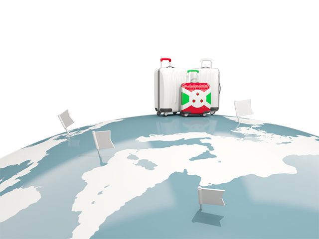 Luggage with globe. Download flag icon of Burundi at PNG format