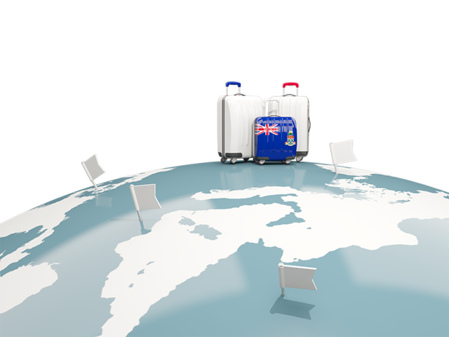 Luggage with globe. Download flag icon of Cayman Islands at PNG format