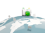 Cocos Islands. Luggage with globe. Download icon.