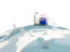 Cook Islands. Luggage with globe. Download icon.