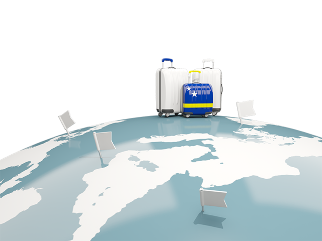Luggage with globe. Download flag icon of Curacao at PNG format