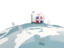 Dominican Republic. Luggage with globe. Download icon.