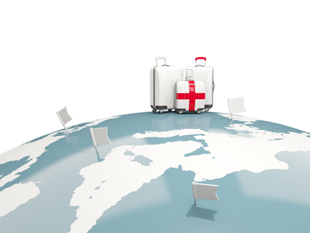 Luggage with globe. Download flag icon of England at PNG format