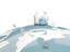 Fiji. Luggage with globe. Download icon.